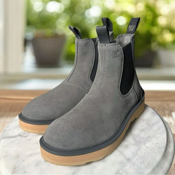 NEW Sorel Hi Line Chelsea Waterproof Suede Boot OUARRY TAWNY BUFF NL4870-052 - Picture 2 of 11